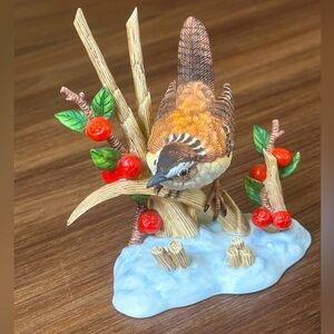 Vintage 1990 Lenox Marsh Wren Fine Porcelain Figurine Garden Bird Collection